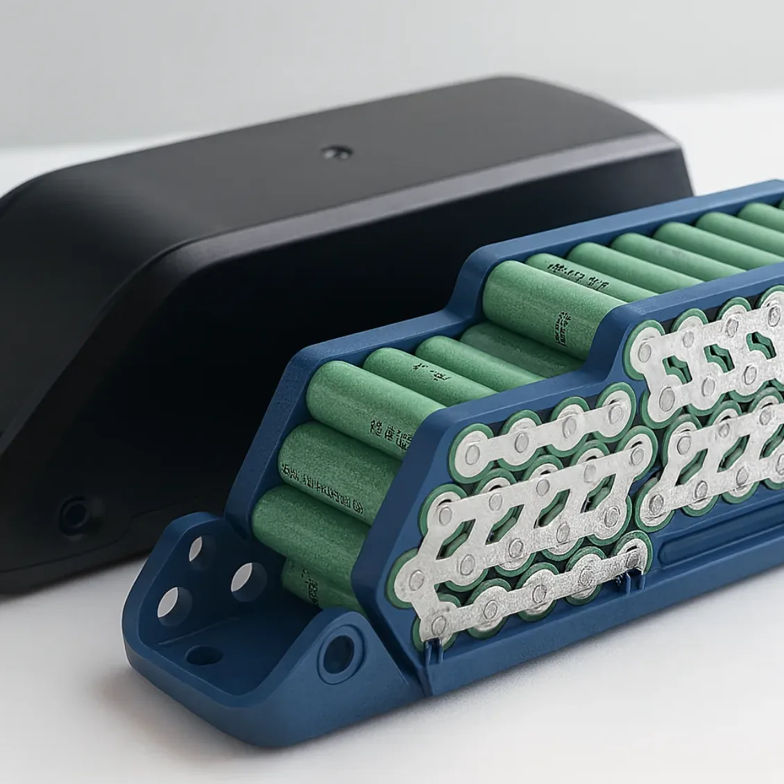 Lithium battery pack with cells exposed (sample image)